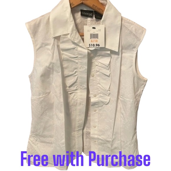 Tops Nwt Sleeveless Black White Button Front Blouse